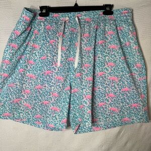 Chubbies Mens Drawstring‎ Thigh length Swim Shorts Trunks Blue Flamingo Size 2x